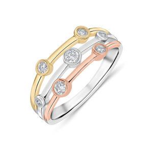 18ct Tri-Gold Bubble Ring
