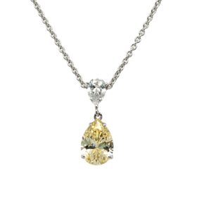 9t White Gold Yellow Cubic Zirconia Pendant