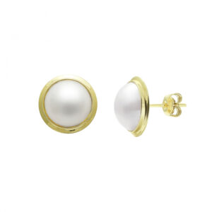 9 Carat Gold Mabe Pearl Earrings