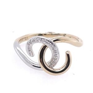 9 carat Gold 2 colour Diamond ring