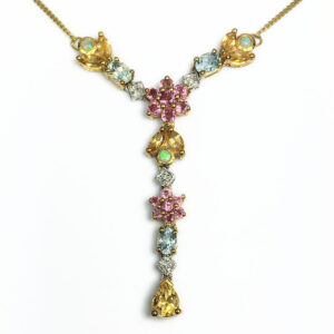 9ct Gold Multi-stone Necklet