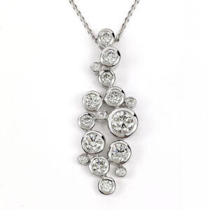 18 Carat White Gold Diamond Bubble Pendant