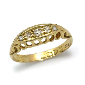 18 Carat Gold Diamond Boat Ring