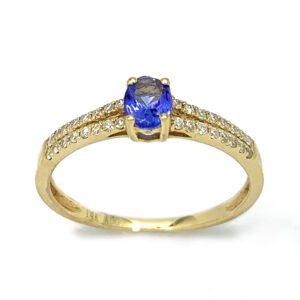14 Carat Gold Tanzanite & Diamond Ring