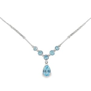 9ct White Gold Topaz Necklace