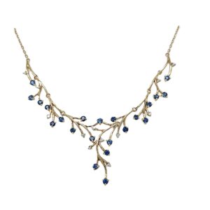 9 Carat gold Sapphire and Diamond necklace