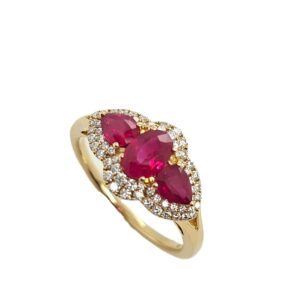 18ct Gold Ruby & Diamond Ring