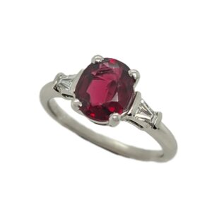 Platinum Ruby & Diamond Trilogy Ring
