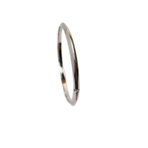 9 Carat white gold bevelled edge bangle