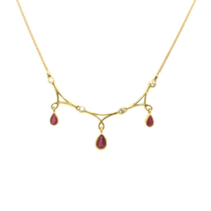 18ct Gold Ruby & Diamond Necklace
