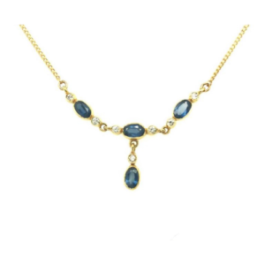 18ct Gold Sapphire & Diamond Necklace