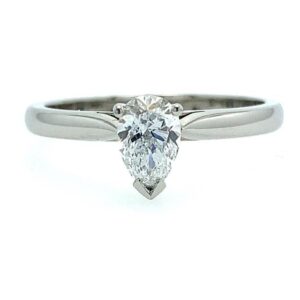 Platinum Pear Cut Diamond Ring
