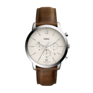 Gents Fossil Neutra Stainless steel brown leather strap watch
