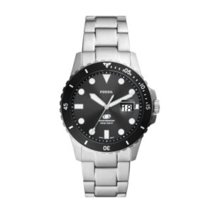 Gents Fossil Blue Dive Three - Hand Date Stainless Steel Watch