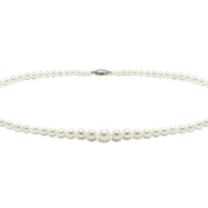 Ivory Cultured River Pearls Graduated With Silver Clasp