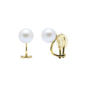 9 Carat Gold Cultured River Pearl Clip On Earrings