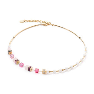 GeoCUBE Fusion Precious Pearl Mix gold-pink Necklace