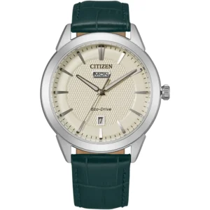 GENTS CITIZEN ECO-DRIVE CORSO LEATHER STRAP WATCH