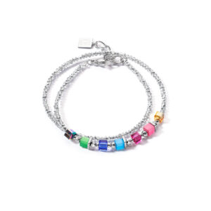Joyful Colour Wrap bracelet silver rainbow