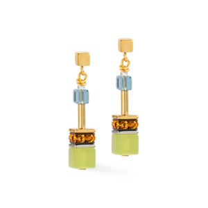 GeoCUBE Iconic earrings Forest bicolour