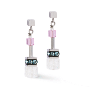 GeoCUBE® Iconic Precious earrings pink-lilac