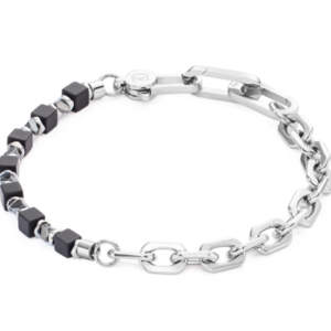 Bracelet Cubes Fusion link chain black