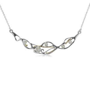 Rainbow Moonstone Organic Flow Statement Necklace