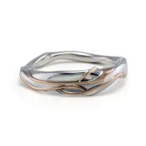 Flowing Sterling and Gold Ring