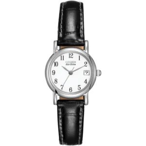 LADIES CITIZEN ECO-DRIVE BLACK STRAP WRISTWATCH