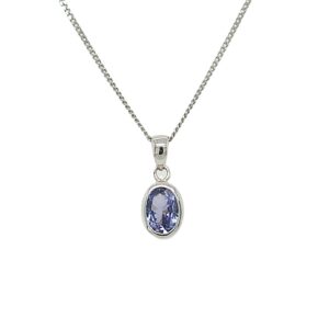 9 carat white gold tanzanite pendant