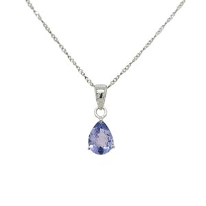 9 carat white gold tanzanite pendant