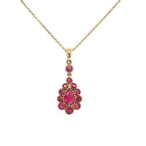 9 CARAT RUBY CLUSTER PENDANT