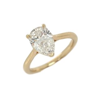 9CT YELLOW GOLD LAB DIAMOND PEAR SHAPE RING