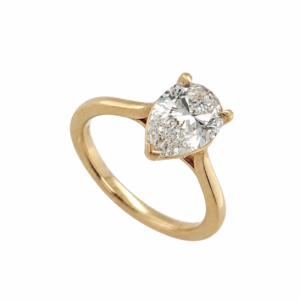 9CT YELLOW GOLD LAB DIAMOND PEAR SHAPE RING