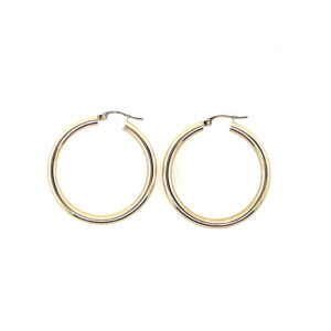9ct Yellow Gold 31mm Hoop Earrings
