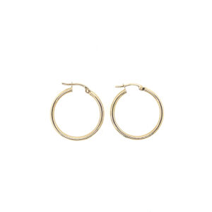9ct Yellow gold 24mm Hoop Earrings