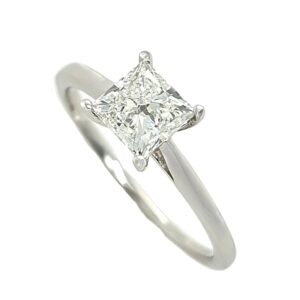 PLATINUM PRINCESS CUT LAB DIAMOND RING