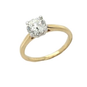 18CT YELLOW GOLD SOLITAIRE LAB GROWN DIAMOND RING