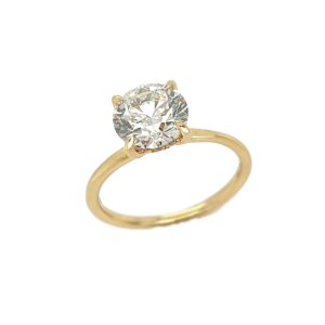 9CT YELLOW GOLD SOLITAIRE LAB GROWN DIAMOND RING