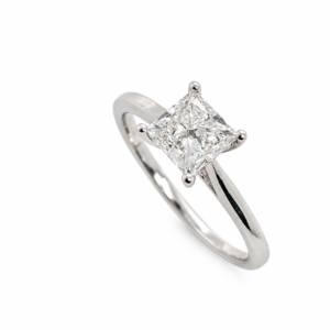 PLATINUM PRINCESS CUT LAB DIAMOND RING