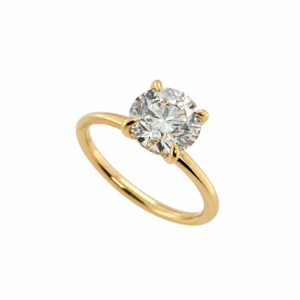 9CT YELLOW GOLD SOLITAIRE LAB GROWN DIAMOND RING