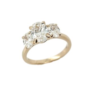 9CT YELLOW GOLD LAB GROWN DIAMOND TRILOGY RING