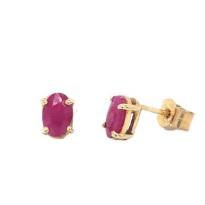 9CT YELLOW GOLD RUBY EARRINGS