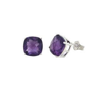9CT WHITE GOLD AMETHYST STUD EARRINGS