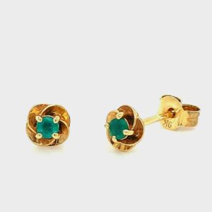 9CT YELLOW GOLD FLOWER STUD EARRINGS