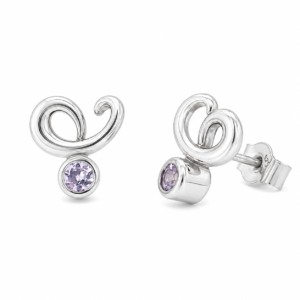 9CT WHITE PINK SAPPHIRE STUD EARRINGS